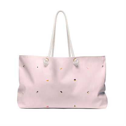 Tokyo Blanc Sushi All Over Print Weekender Bag - Baby Pink