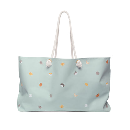 Tokyo Blanc Neko (Cat) Weekender Bag - Sea Mist