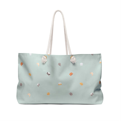 Tokyo Blanc Neko (Cat) Weekender Bag - Sea Mist