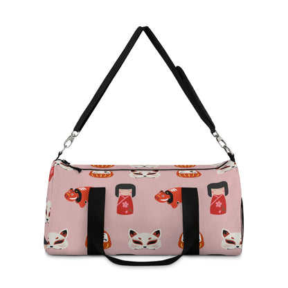 Japanese Trinkets Duffel Bag - Ichigo Pink