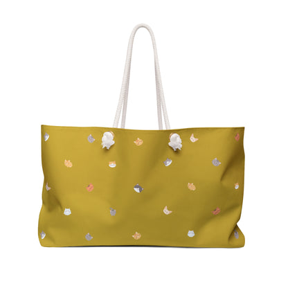 Tokyo Blanc Neko (Cat) Weekender Bag - Mustard