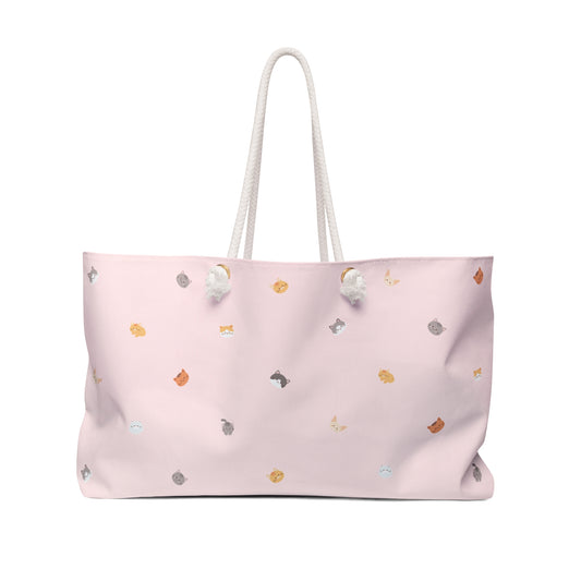 Tokyo Blanc Neko (Cat) Weekender Bag - Baby Pink