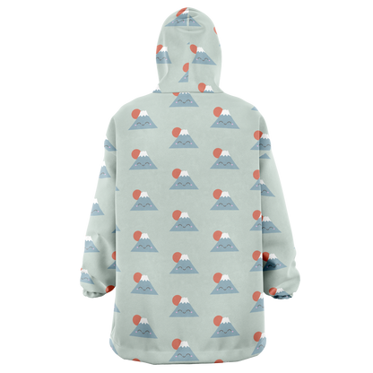 Kawaii Mt. Fuji All Over Print Hooded Blanket - Sea Mist