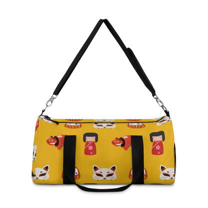 Japanese Trinkets Duffel Bag - Yellow