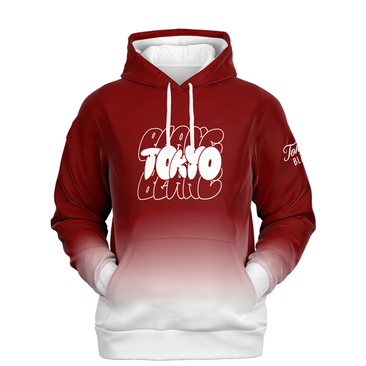 Tokyo Blanc Bubble Print Hoodie - White + Red