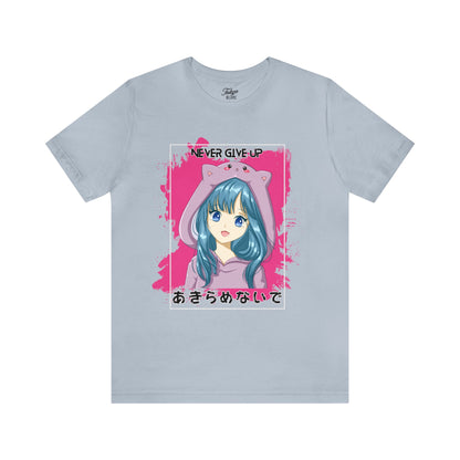 Never Give Up (あきらめないで ) Graphic Anime Tee