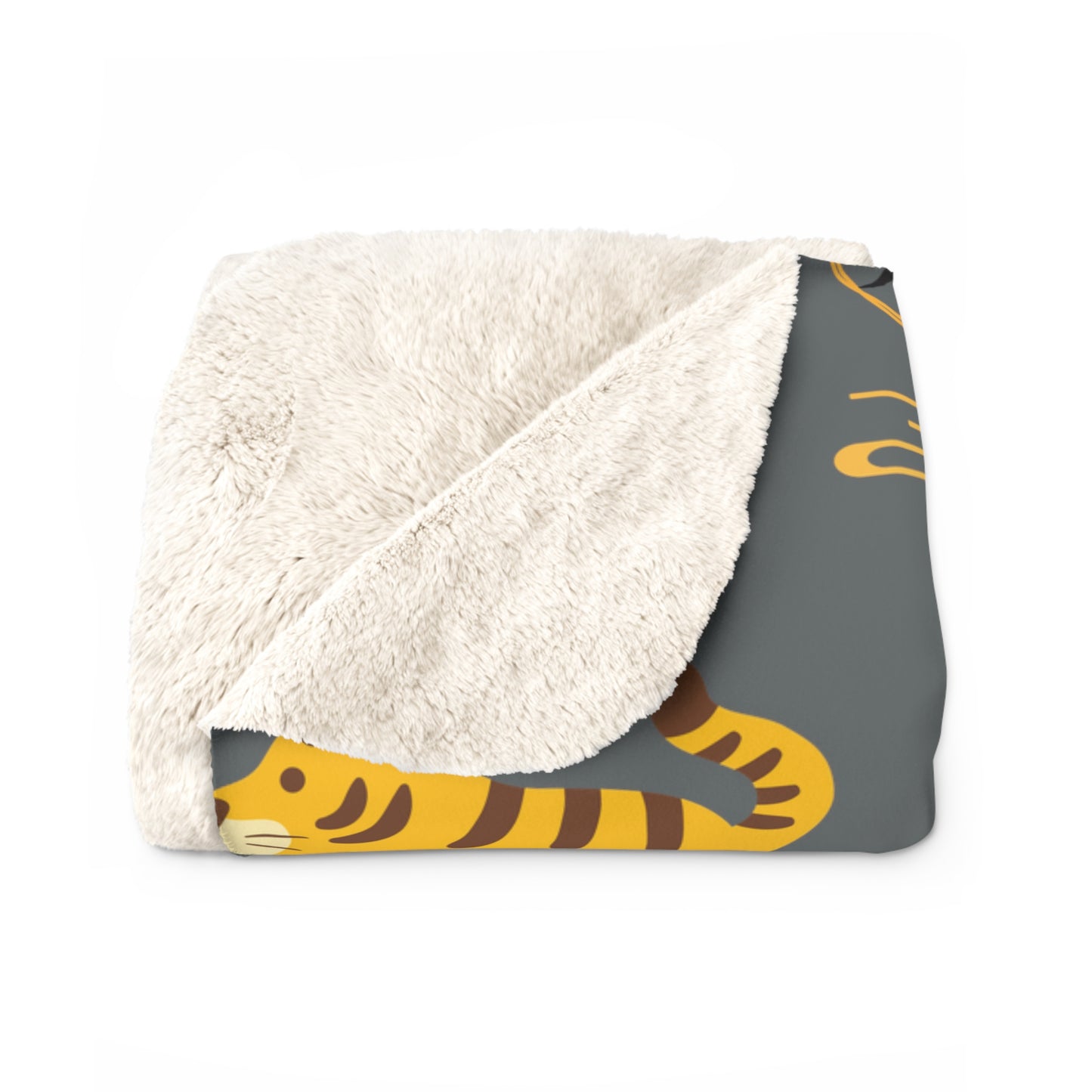 Year of the Tiger Sherpa Fleece Blanket - Charcoal